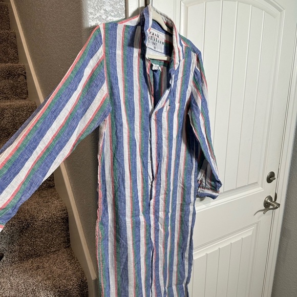 Frank & Eileen Rory Woven Long striped linen dress - Picture 4 of 10